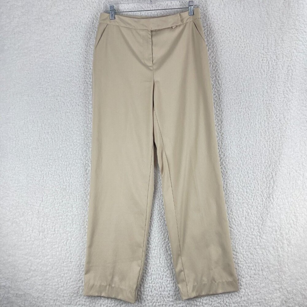 Talbots Stretch Beige Straight Leg‎ Dress Pants Womens Mid-Rise Office Size 6